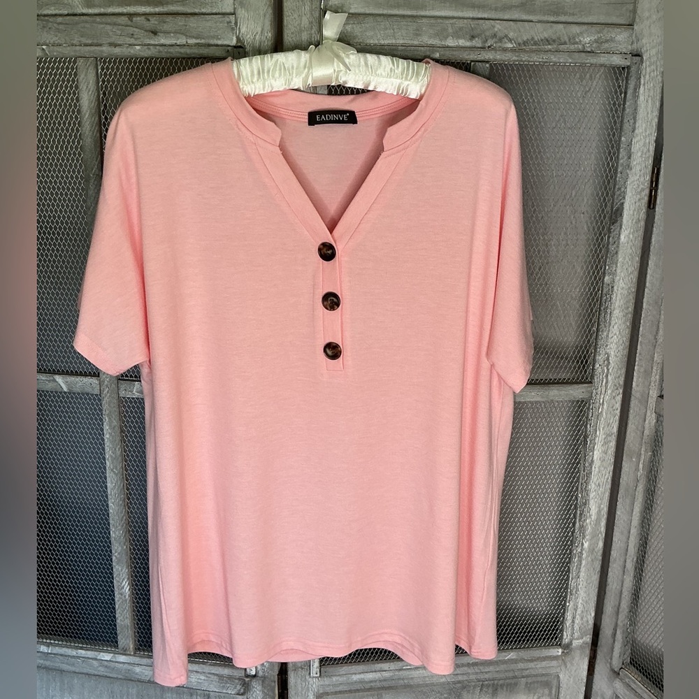 Button down V Neck T shirt